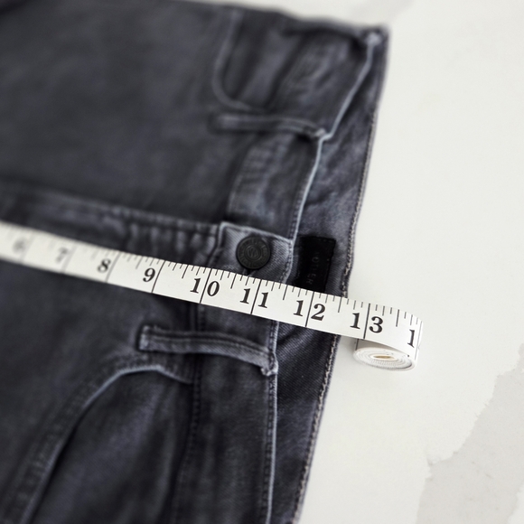 MOTHER The Hustler Ankle Fray High Rise Cropped Flare Jeans Womens 28 Charcoal - Picture 5 of 11